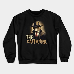 THE CATFATHER, minimalistic, gift present ideas Crewneck Sweatshirt